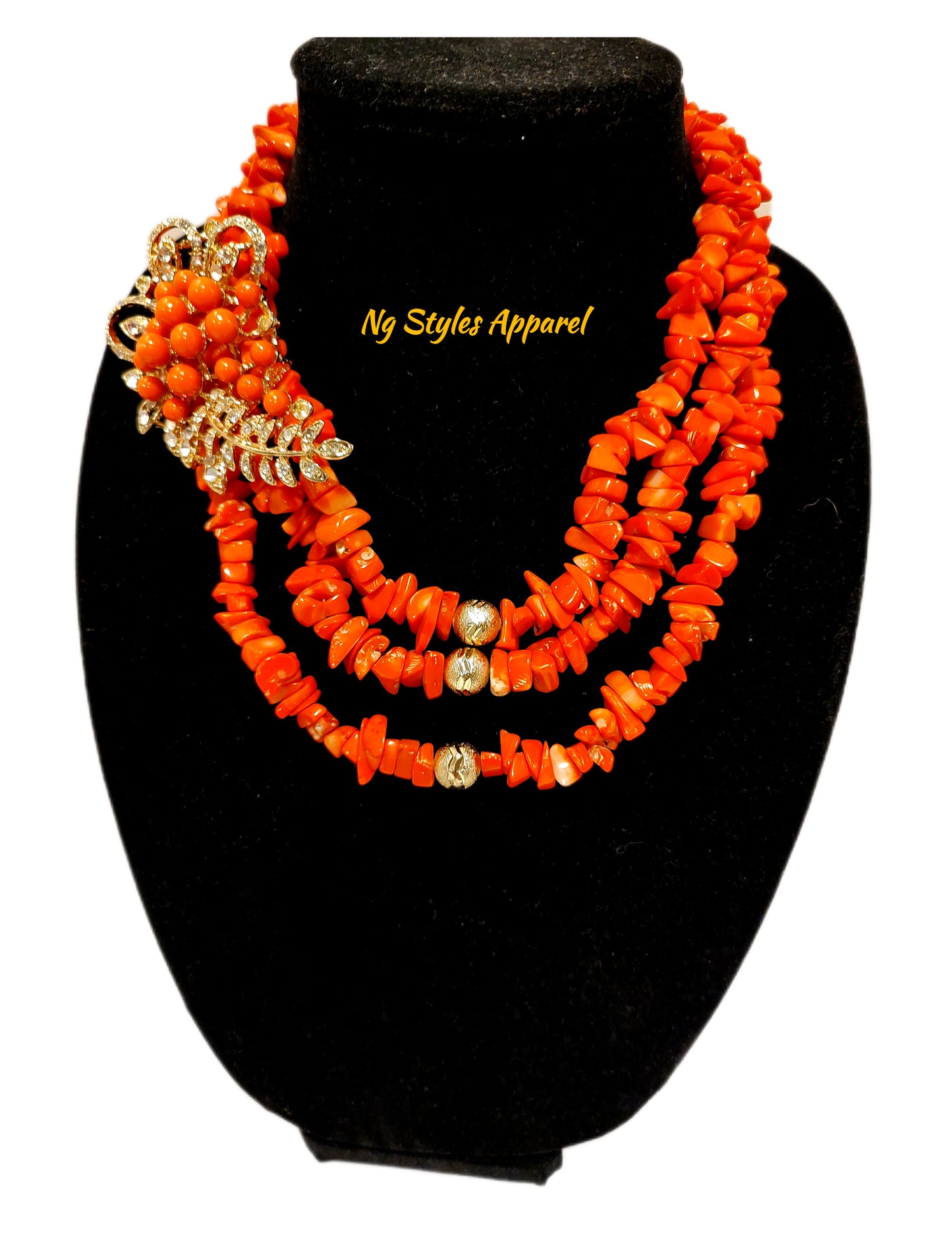 AFRICAN CORAL BEADED JEWELRY SET